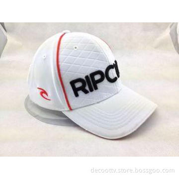 Checked Spandex 3D Embroidered Baseball Cap Hat with Woven